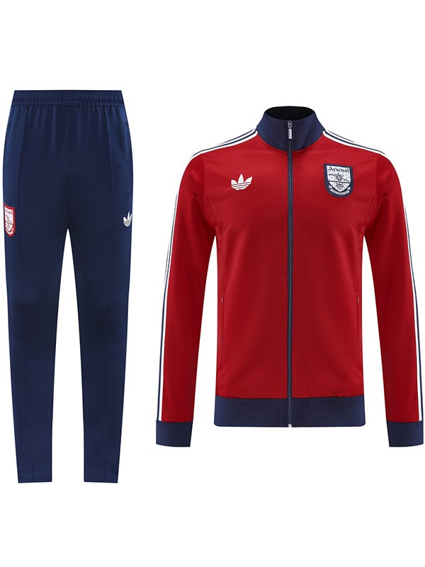 Arsenal vestes football sportswear sportswear complet zip hommes rouge training set vêtements de football extérieur 2024 - 2025
