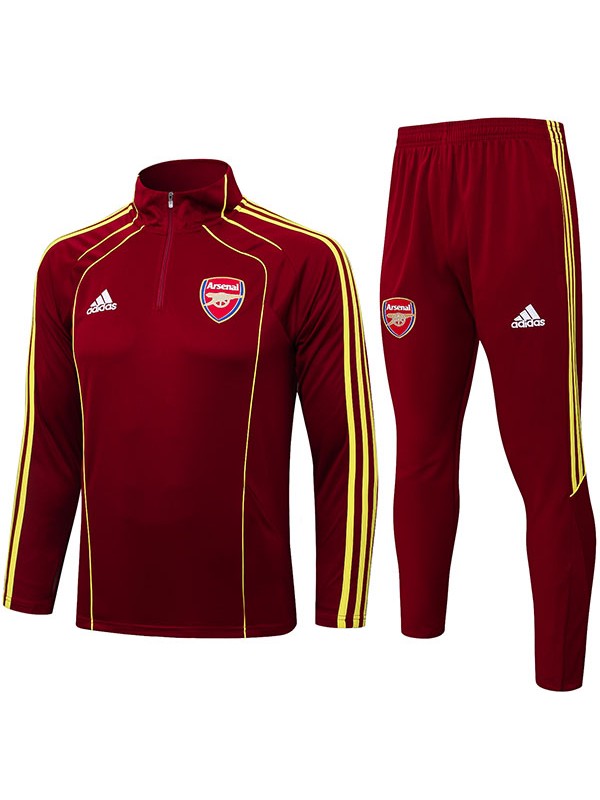 Arsenal veste de football survêtement de sport fermeture éclair complète kit d'entraînement pour hommes tout rouge manteau de football extérieur 2025-2026