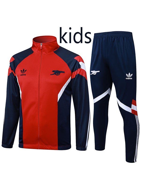 Arsenal veste enfants kit football vêtements de sport survêtement longue fermeture éclair jeunesse rouge marine formation uniforme extérieur enfants football manteau 2024-2025