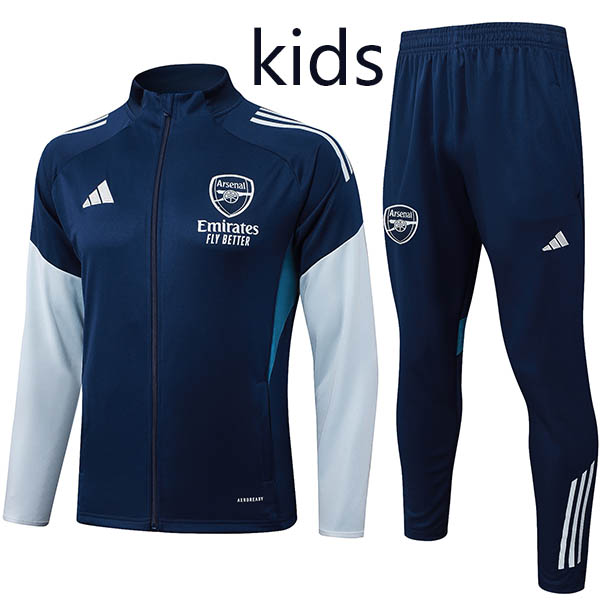 Arsenal veste survêtement ensemble bleu marine turquoise pour enfants uniforme d'entraînement manteau 2025-2026
