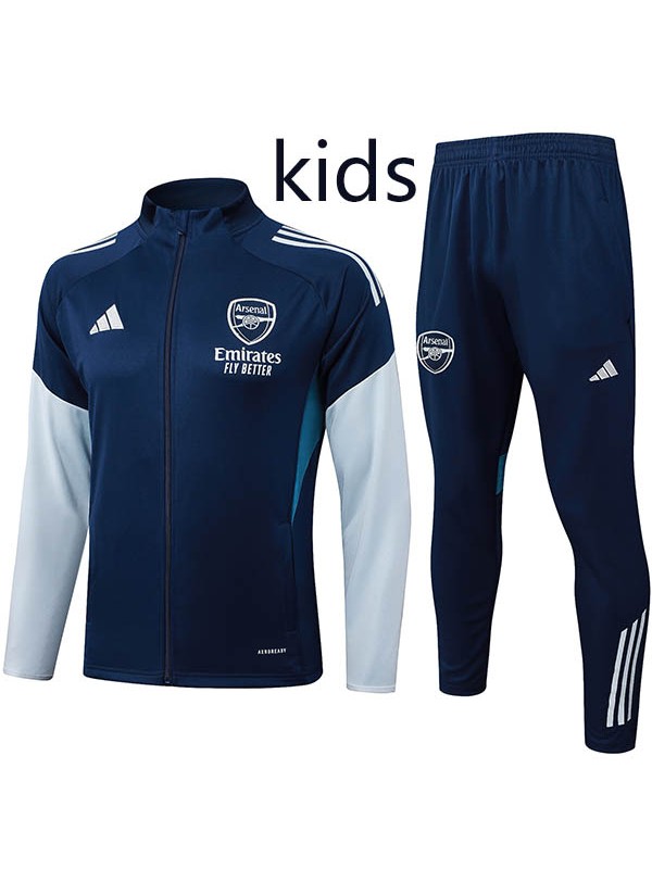 Arsenal veste survêtement ensemble bleu marine turquoise pour enfants uniforme d'entraînement manteau 2025-2026