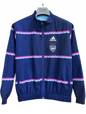 Arsenal veste coupe-vent à capuche survêtement de sport de football bleu marine fermeture éclair complète kit d'entraînement pour hommes manteau de football en plein air 2025-2026