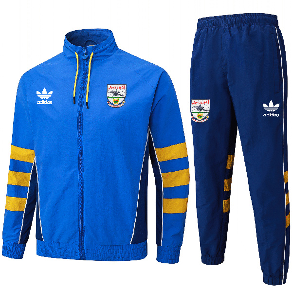 Arsenal veste coupe-vent football vêtements de sport survêtement fermeture éclair complète hommes entraînement originaux survêtement haut rouge bleu marine kit extérieur football manteau 2024-2025