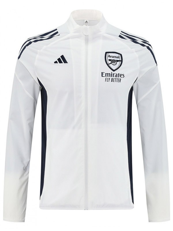 Arsenal veste coupe-vent survêtement blanc d'entraînement homme 2025-2026