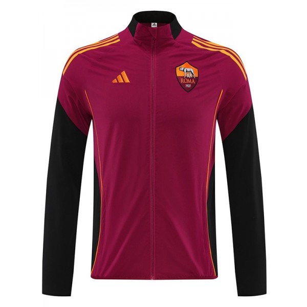 AS roma veste coupe-vent survêtement bordeaux d'entraînement homme 2025-2026