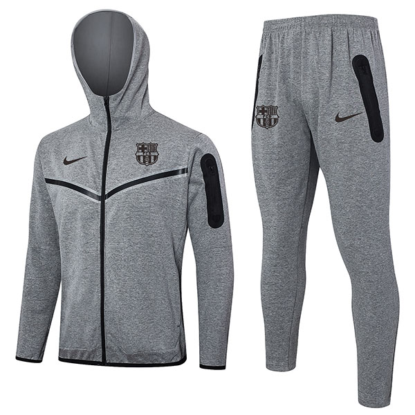 Barcelona veste à capuche vêtements de sport de football tout survêtement gris fermeture éclair complète kit d'entraînement pour hommes uniforme athlétique en plein air manteau de football 2024-2025