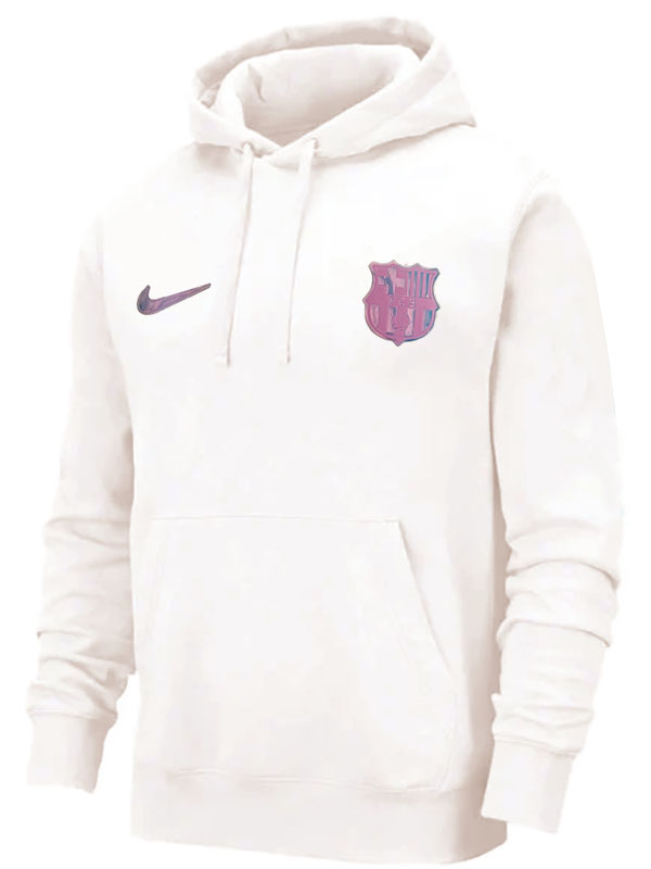 Barcelona veste capuche survêtement manteau beige d'entraînement pour homme 2025-2026