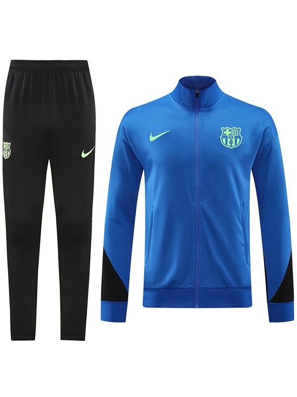 Barcelona veste de football vêtements de sport survêtement FCB fermeture éclair complète bleu noir costume kit d'entraînement pour hommes manteau de football en plein air 2024-2025
