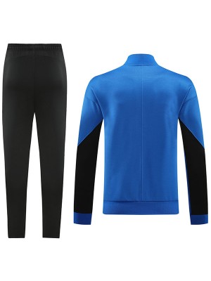 Barcelona veste de football vêtements de sport survêtement FCB fermeture éclair complète bleu noir costume kit d'entraînement pour hommes manteau de football en plein air 2024-2025