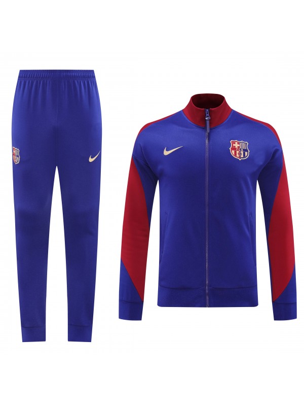 Barcelona jacket football sportswear tracksuit full zipper men's training purple kit outdoor soccer coat 2024-2025