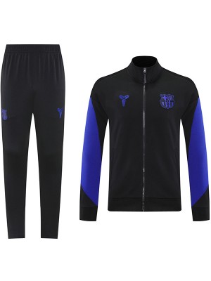 Barcelona veste de survêtement de football uniforme à fermeture éclair longue maillot d'entraînement homme noir et violet veste de football extérieur 2025-2026