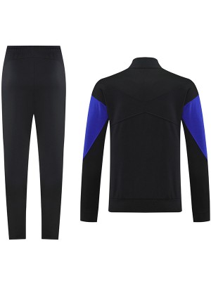 Barcelona veste de survêtement de football uniforme à fermeture éclair longue maillot d'entraînement homme noir et violet veste de football extérieur 2025-2026