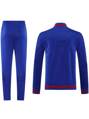Barcelona jacket football sportswear tracksuit zip neck men's blue training kit outdoor soccer coat 2025-2026
