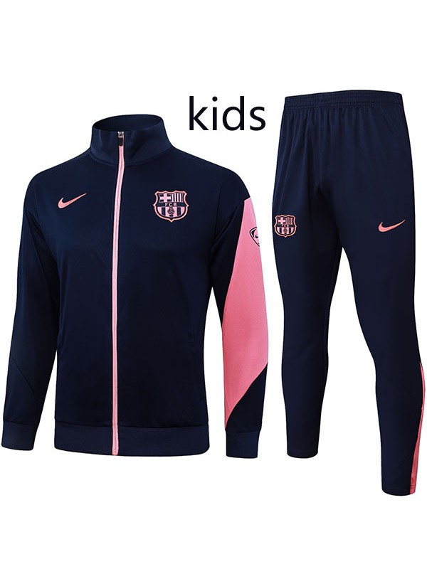 Barcelona veste de survêtement noire enfants tenue d'entraînement pour jeunes équipement 2025-2026