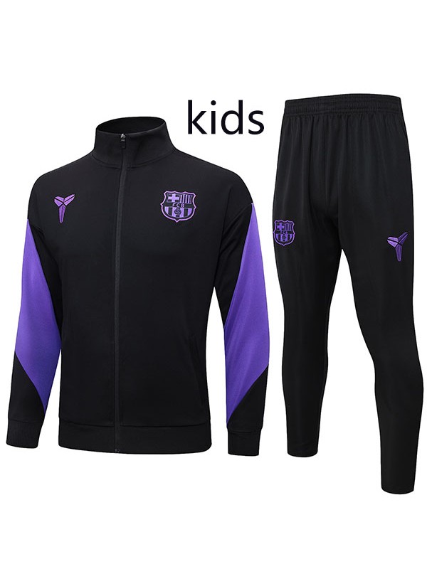 Barcelona jacket kids tracksuit youth black  training uniform children kit 2025-2026