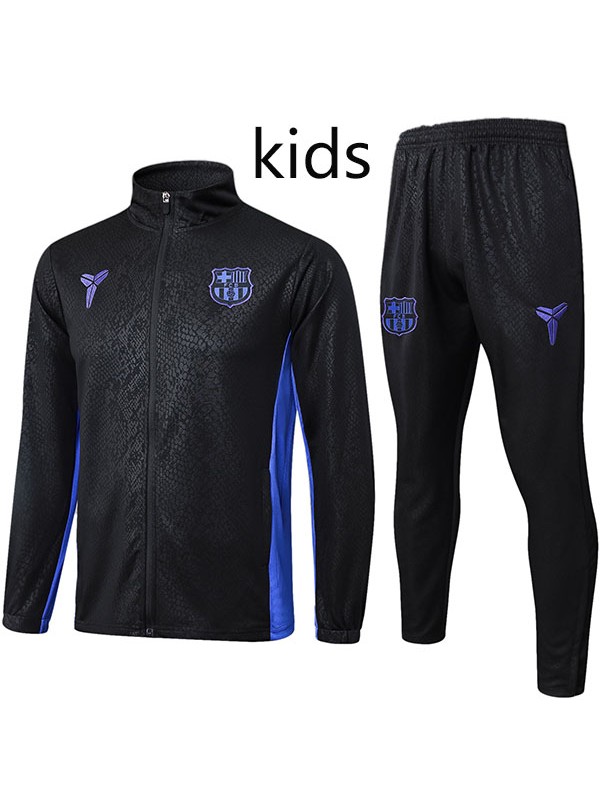Barcelona jacket kids kit tracksuit black youth training children uniform 2025-2026