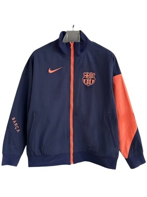Barcelona veste coupe-vent survêtement indigo marine avec fermeture éclair d'entraînement homme 2025-2026