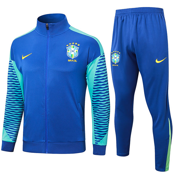 Barzil jacket football sportswear tracksuit full zipper men's blue skyblue training kit outdoor soccer coat 2024-2025