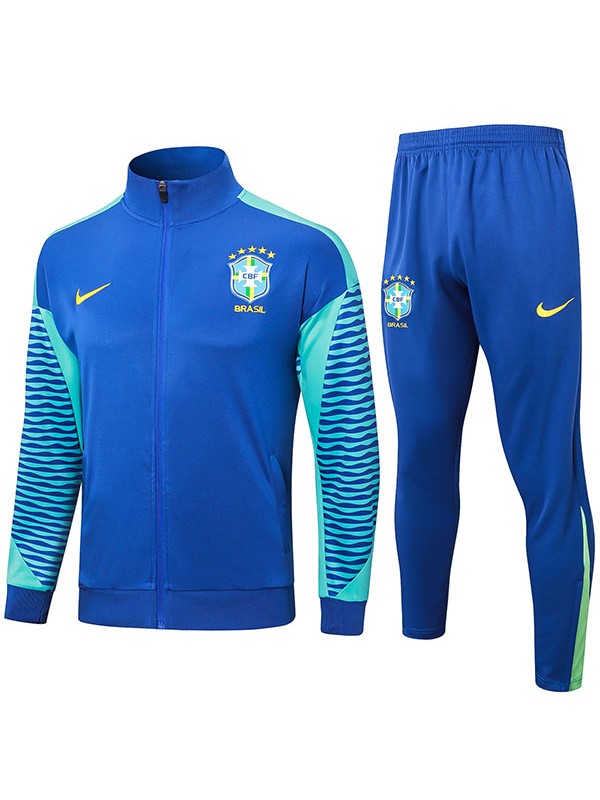 Barzil jacket football sportswear tracksuit full zipper men's blue skyblue training kit outdoor soccer coat 2024-2025