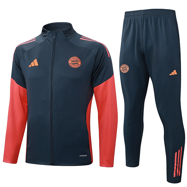 Bayern Munich jacket football sportswear tracksuit full zipper men's gray orange training kit outdoor soccer coat 2025-2026