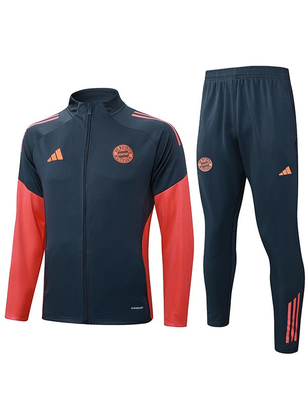 Bayern Munich jacket football sportswear tracksuit full zipper men's gray orange training kit outdoor soccer coat 2025-2026