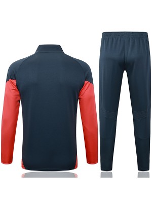 Bayern Munich jacket football sportswear tracksuit full zipper men's gray orange training kit outdoor soccer coat 2025-2026