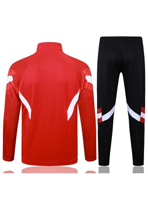 Bayern Munich jacket football sportswear tracksuit full zipper men's training kit red black outdoor uniform soccer coat 2024-2025