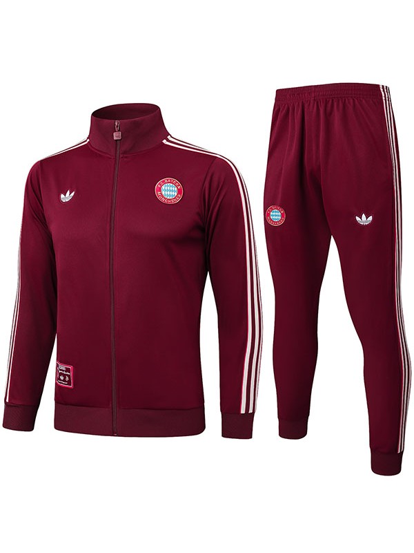 Bayern munich veste de football survêtement de sport fermeture éclair complète uniforme pour homme kit d'entraînement marron manteau de football extérieur 2025-2026