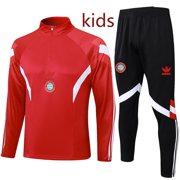 Bayern munich jacket kids kit football sportswear tracksuit full zipper youth red navy training uniform outdoor children soccer coat 2024-2025