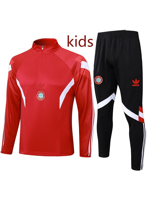 Bayern munich jacket kids kit football sportswear tracksuit full zipper youth red navy training uniform outdoor children soccer coat 2024-2025