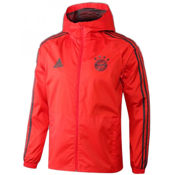 Bayern Munich coupe-vent à capuche veste de football sportswear survêtement rouge full zip uniforme hommes kit d'entraînement manteau de football extérieur 2024-2025