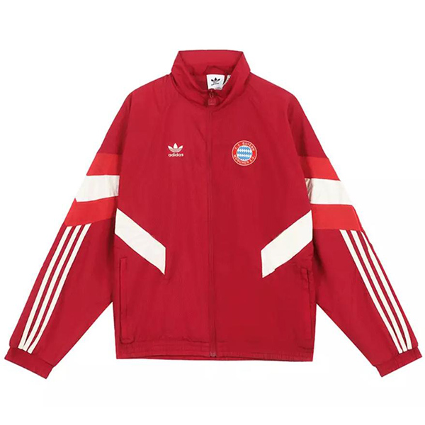 Bayern Munich windbreaker jacket football sportswear tracksuit full zipper men's training originals track top red kit outdoor soccer coat 2024-2025