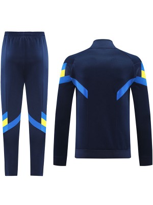 Boca juniors veste de football vêtements de sport survêtement FCB fermeture éclair complète bleu noir costume kit d'entraînement pour hommes manteau de football en plein air 2024-2025
