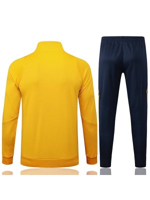 Boca juniors jacket football sportswear tracksuit full zipper men's yellow training kit outdoor soccer coat 2024-2025