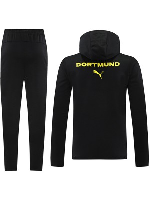 Borussia Dortmund veste à capuche football vêtements de sport survêtement hommes formation kit noir manteau de football en plein air 2024-2025