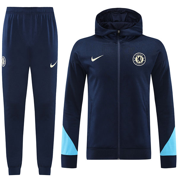 Chelsea hoodie jacket football sportswear tracksuit full zipper men's training kit athletic outdoor uniform all navy soccer coat 2024-2025