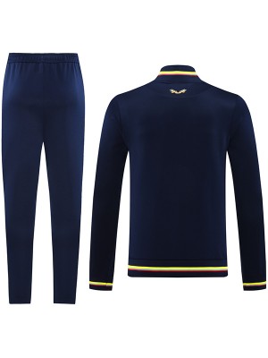 Colombia veste de football vêtements de sport survêtement taux d'intérêt négatif fermeture éclair indigo kit d'entraînement manteau de football en plein air 2024-2025