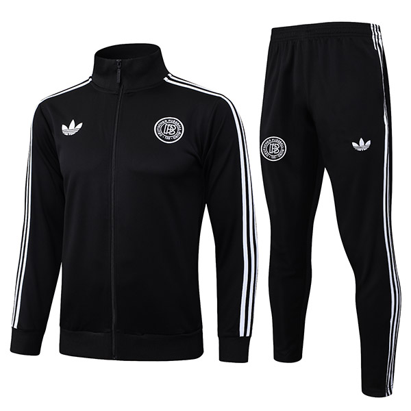Germany veste de football 125e anniversaire survêtement de sport fermeture éclair complète kit d'entraînement noir pour hommes manteau de football extérieur 2025-2026