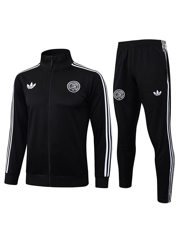 Germany veste de football 125e anniversaire survêtement de sport fermeture éclair complète kit d'entraînement noir pour hommes manteau de football extérieur 2025-2026