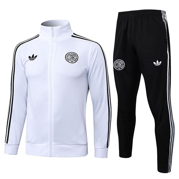 Germany veste de football 125e anniversaire survêtement de sport fermeture éclair complète kit d'entraînement pour hommes noir et blanc uniforme d'extérieur manteau de football 2025-2026