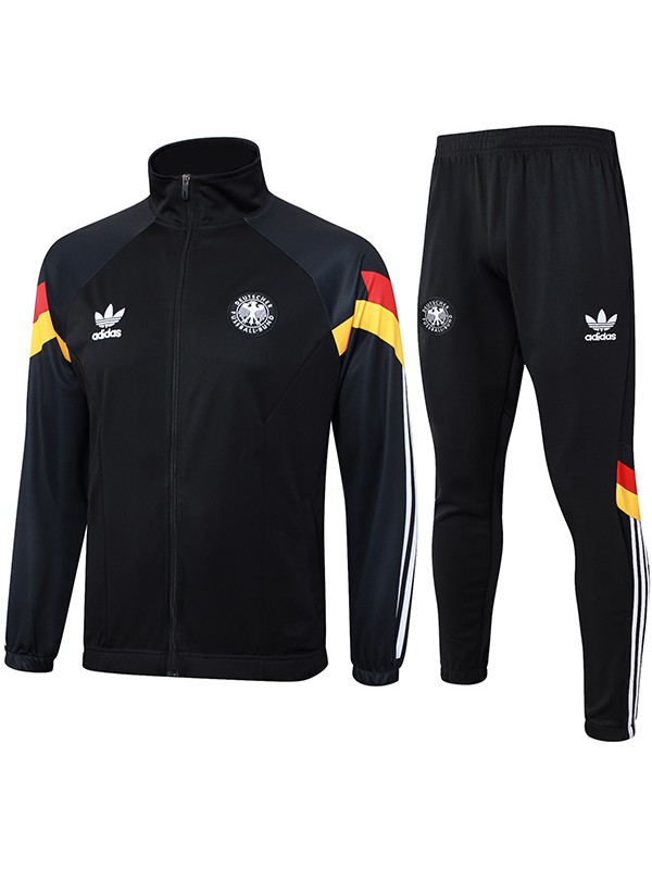 Germany jacket football sportswear tracksuit full zipper men's black training kit outdoor soccer coat 2024-2025