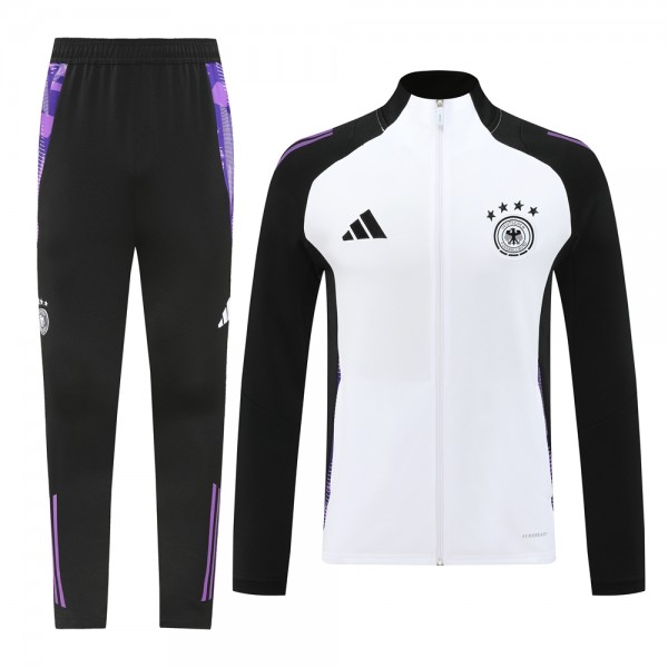 Germany jacket football sportswear tracksuit full zipper men's training kit black white outdoor uniform soccer coat 2024-2025