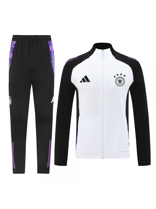 Germany jacket football sportswear tracksuit full zipper men's training kit black white outdoor uniform soccer coat 2024-2025