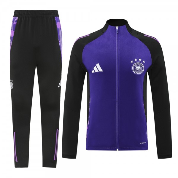 Germany jacket football sportswear tracksuit full zipper men's training kit purple outdoor uniform soccer coat 2024-2025