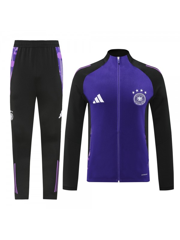 Germany jacket football sportswear tracksuit full zipper men's training kit purple outdoor uniform soccer coat 2024-2025