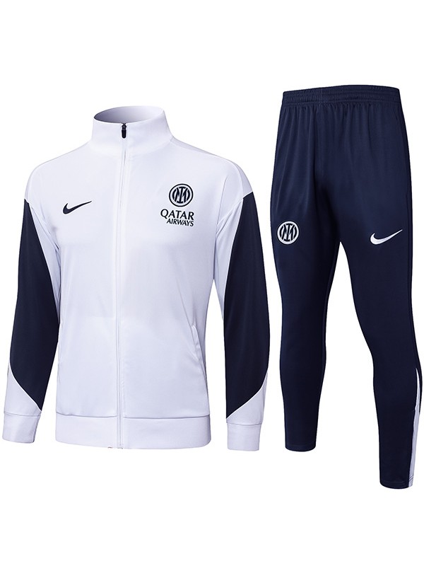 Inter Milan veste de footballsportswear blanc survêtement full zip homme kit d'entraînement extérieur uniforme football manteau 2025-2026