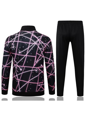 Jordan paris saint-germain veste survêtement de football noir et rose maillot d'entraînement zippé pour homme veste de football d'extérieur 2025-2026
