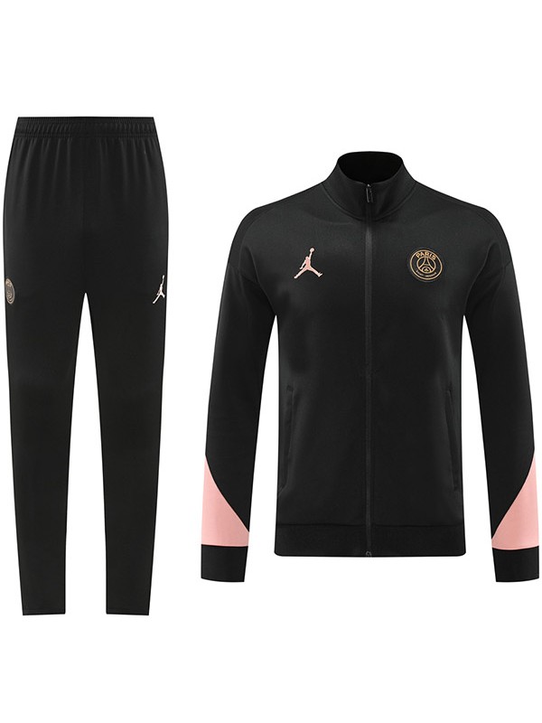Jordan paris saint-germain veste de football vêtements de sport noir rose survêtement complet fermeture éclair costume kit d'entraînement pour hommes manteau de football en plein air 2024-2025