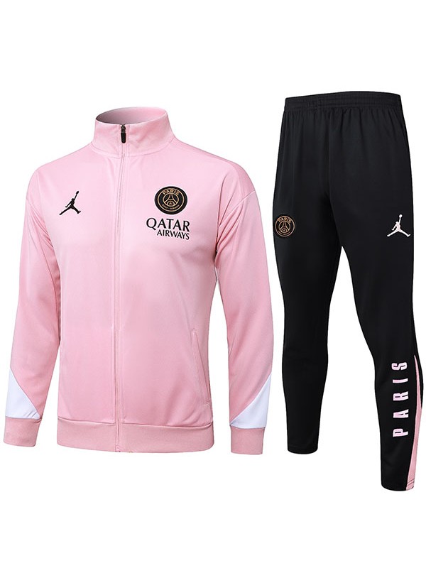 Jordan paris saint-germain jacket football sportswear tracksuit full zipper men's training pink black kit outdoor soccer coat 2024-2025
