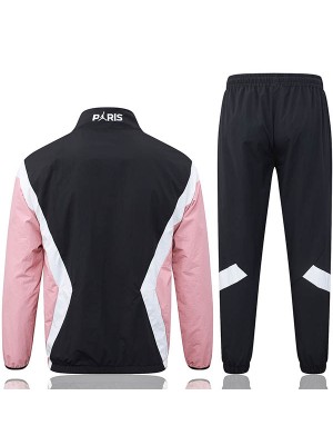 Jordan paris saint-germain veste coupe-vent à capuche survêtement de football vêtements de sport noir rose fermeture éclair complète uniforme kit d'entraînement pour hommes manteau de football en plein air 2025-2026